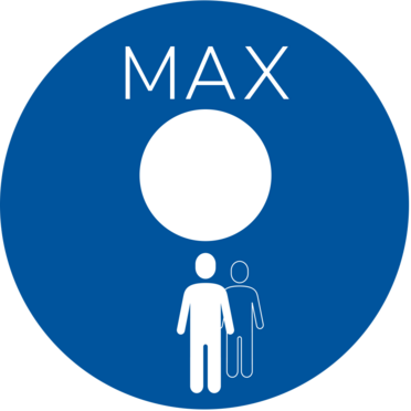 Corona Raamsticker Max aantal personen verkeersblauw