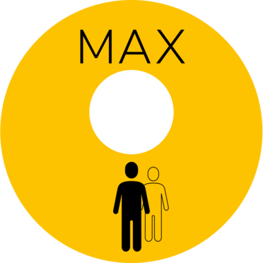 Corona Raamsticker Max aantal personen verkeersgeel